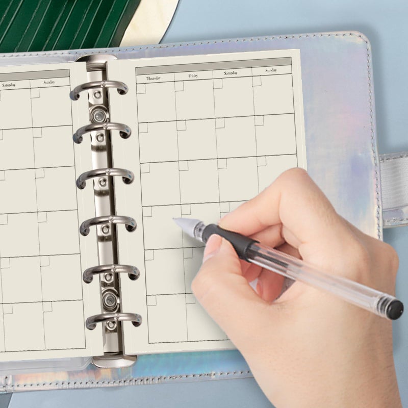 Harphia Planner Refill, Pocket Notebook, Month Tracker Binder Refills for 6 Holes Filofax/Personal Journal, 100Gsm Quality,45sheets/90pages A7 Refill, 4.84 x 3.23'', Harphia - Image 2